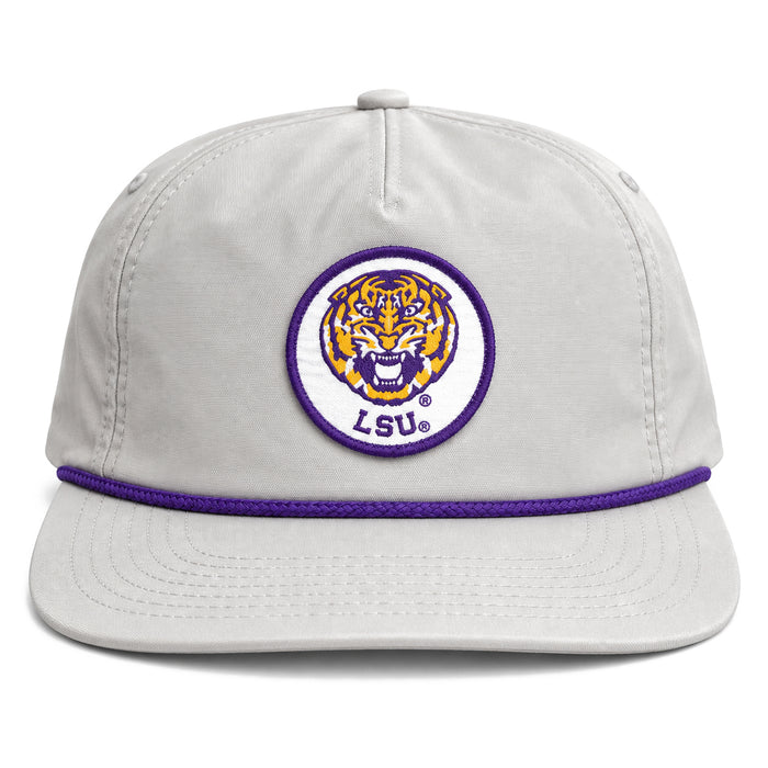 LSU Tigers JNJ Apparel Tiger Head Cahaba 5-Panel Lightweight Old School Coach Rope Hat - Grey