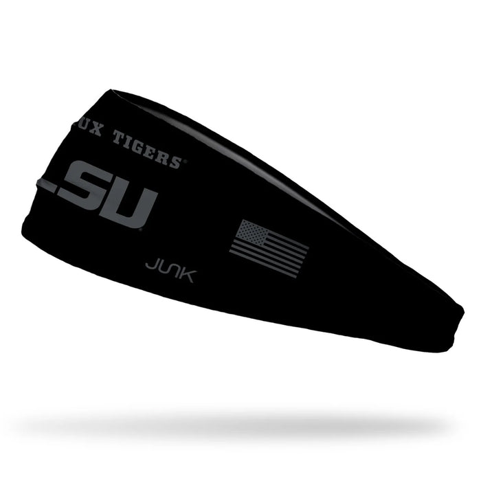 LSU Tigers JUNK Big Bang Lite Primary Logo Headband - Blackout