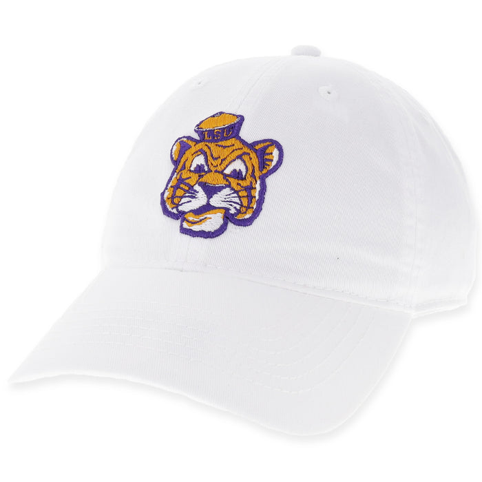 LSU Tigers Legacy Beanie Tiger Relaxed Twill Hat - White