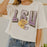 LSU Tigers Livy Lu Football Helmet Fade Boyfriend Fit Crop T-Shirt - Off White (Natural)