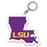 LSU Tigers Louisiana Silhouette Printed PVC Flexible Keychain
