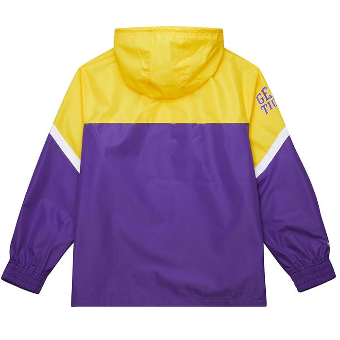 LSU Tigers Mitchell & Ness Beanie Mike Tie Breaker Anorak 1/2 Zip Pullover Windbreaker - Purple / Gold