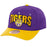 LSU Tigers Mitchell & Ness Round Vault Boom Text Pro Snapback Hat - Purple