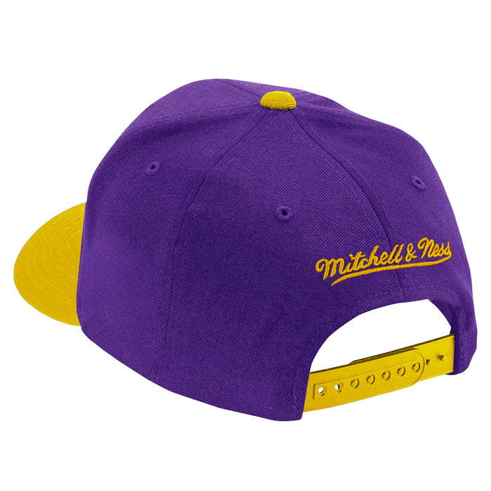 LSU Tigers Mitchell & Ness Round Vault Boom Text Pro Snapback Hat - Purple