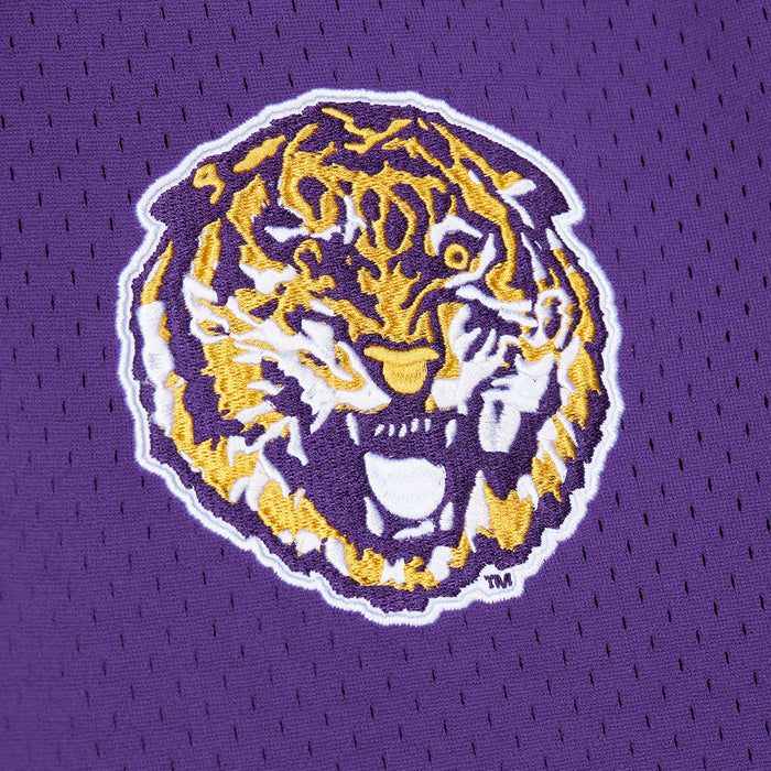 LSU Tigers Mitchell & Ness Round Vault Mesh Throwback V-Neck Mesh Jersey - Purple