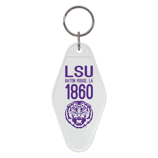 LSU Tigers Motel Style Keychain - White