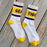 LSU Tigers NOLA Mercantile Geaux Tigers Retro Varsity Stripe Athletic Crew Socks - Purple / Gold