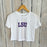 LSU Tigers NOLA Mercantile Varsity Crop T-Shirt - White