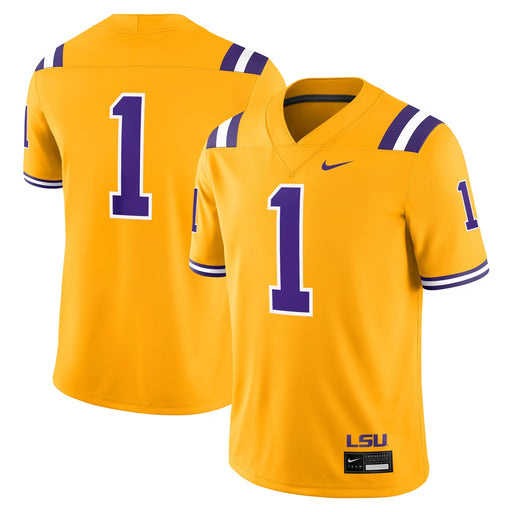 LSU Tigers Nike #1 Team Replica Football Jersey – Gold
