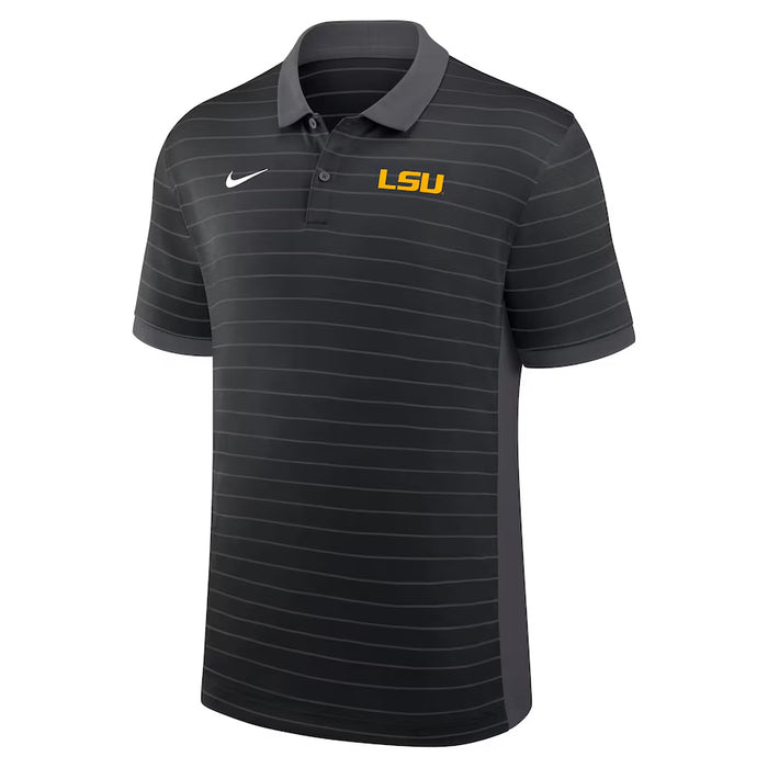 LSU Tigers Nike 2025 Early Season Coaches Sideline Victory Stripe Performance Polo - Black