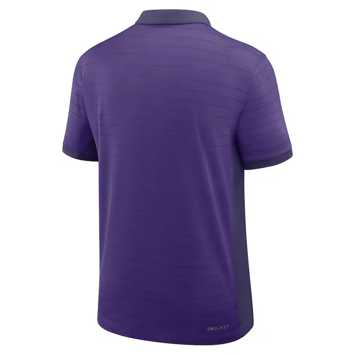 LSU Tigers Nike 2025 Early Season Coaches Sideline Victory Stripe Performance Polo - Purple