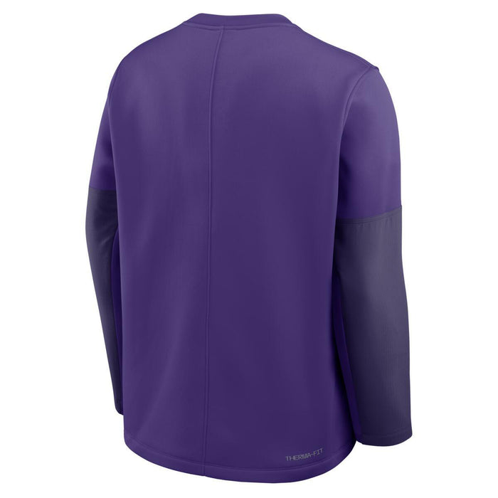 LSU Tigers Nike 2025 On-Field Coaches Performance Crewneck Sweatshirt - Purple