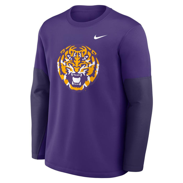 LSU Tigers Nike 2025 On-Field Coaches Performance Crewneck Sweatshirt - Purple