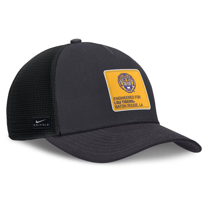 LSU Tigers Nike 2025 On-Field Rise Engineered Trucker Hat - Anthracite
