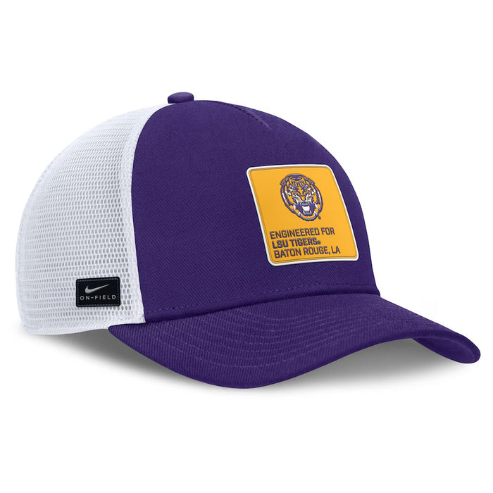 LSU Tigers Nike 2025 On-Field Rise Engineered Trucker Hat - Purple