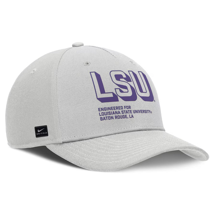 LSU Tigers Nike 2025 Sideline Pinched Rise Structured Hat - Photon Dust