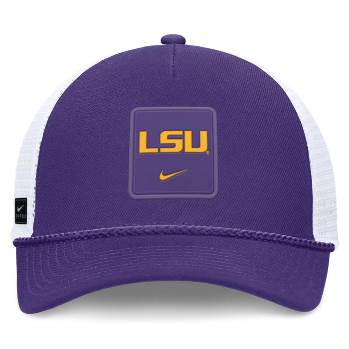 LSU Tigers Nike 2026 On-Field Gameday Rope Trucker Adjustable Hat - Purple / White