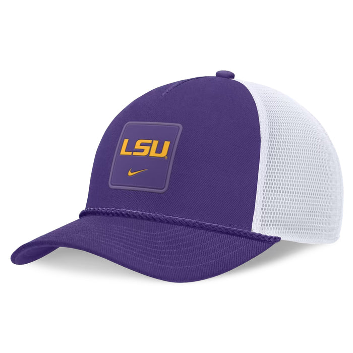 LSU Tigers Nike 2026 On-Field Gameday Rope Trucker Adjustable Hat - Purple / White