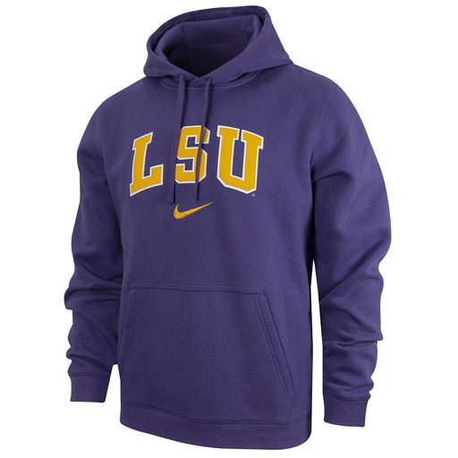 LSU Tigers Nike Arch Twill Hooded Sweatshirt - Purple
