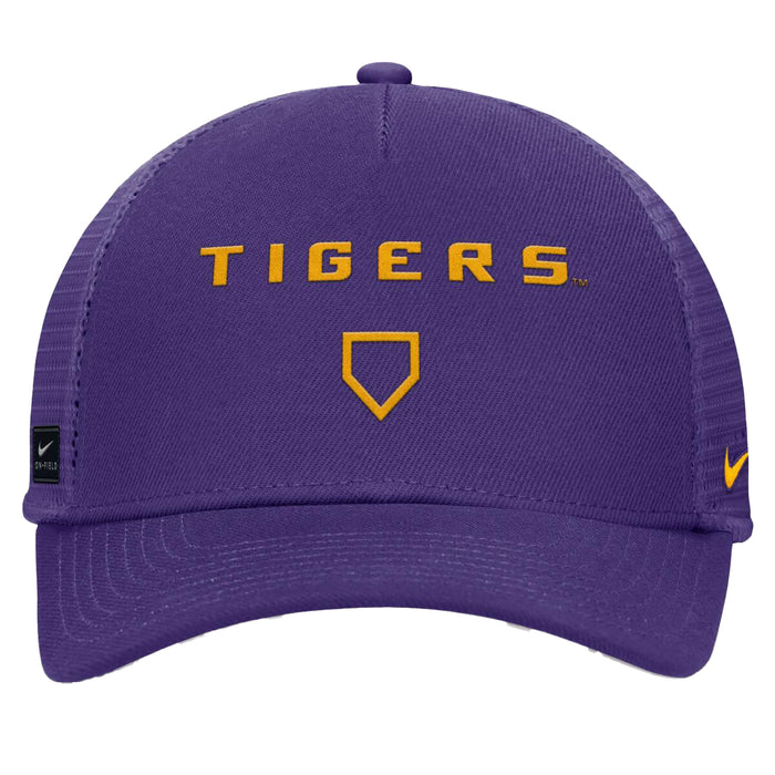 LSU Tigers Nike Baseball On-field 2026 Coach's Trucker Hat - Purple