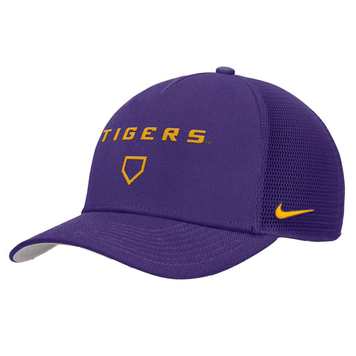 LSU Tigers Nike Baseball On-field 2026 Coach's Trucker Hat - Purple