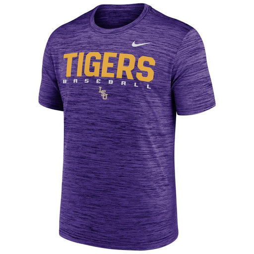 LSU Tigers Nike Baseball Dugout Velocity Dri-Fit Performance T-Shirt - Purple