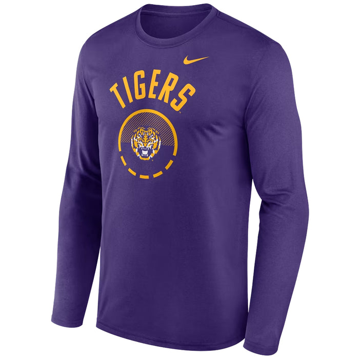 LSU Tigers Nike Basketball 2026 Courtside Basketball Shootaround Legend Dri-FIT Long Sleeve T-Shirt - Purple