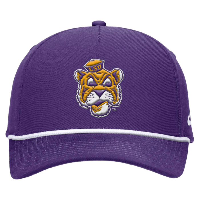 LSU Tigers Nike Beanie Mike 5-Panel Rise Rope Hat - Purple