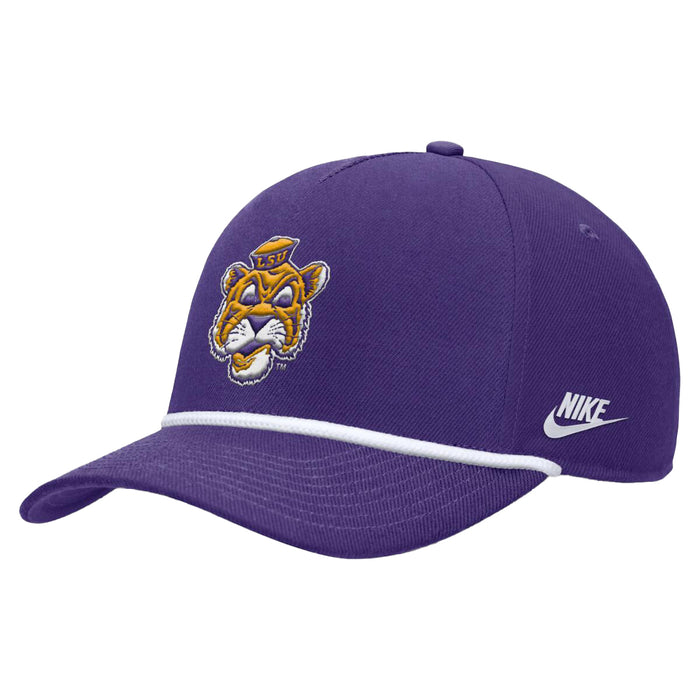 LSU Tigers Nike Beanie Mike 5-Panel Rise Rope Hat - Purple