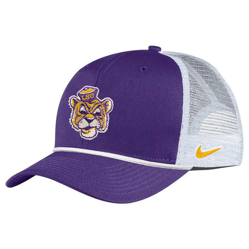 LSU Tigers Nike Beanie Mike Classic99 Dri-Fit Performance Visor Rope Trucker Hat - Purple
