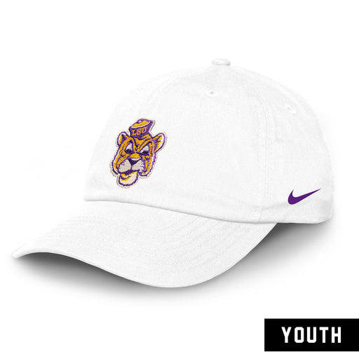 LSU Tigers Nike Beanie Mike Heritage 86 Campus Youth Hat - White