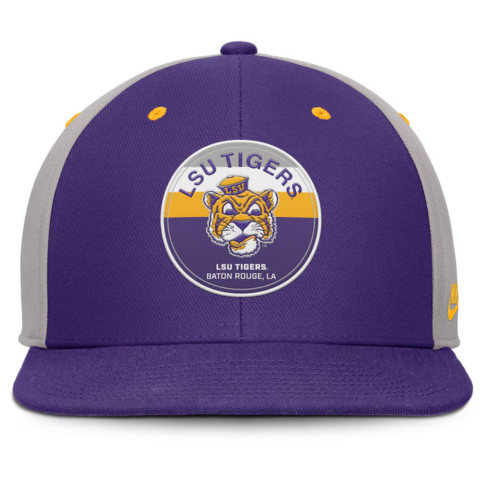 LSU Tigers Nike Beanie Mike Prep Pro Adjustable Snapback Hat - Purple / Grey