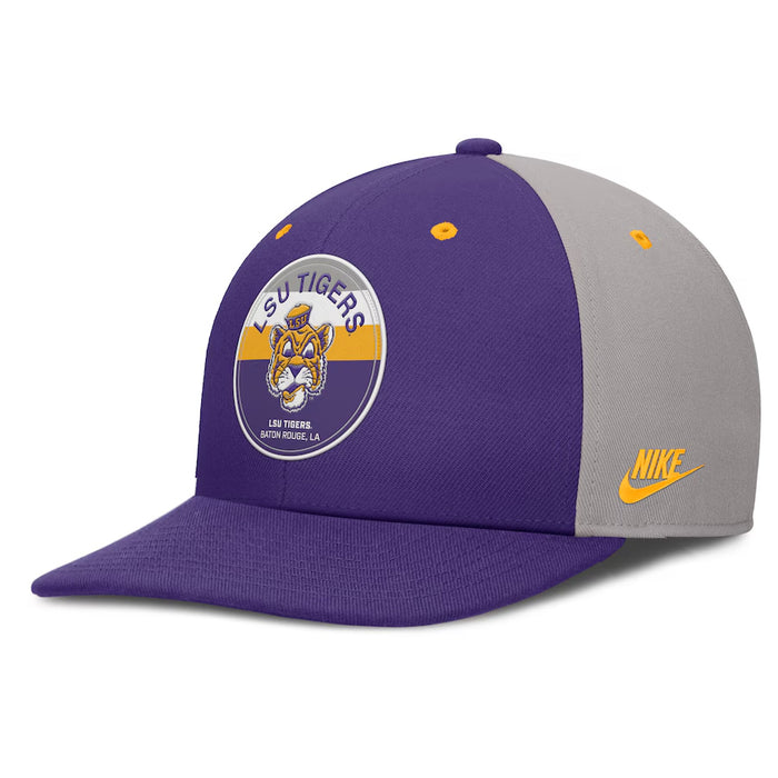 LSU Tigers Nike Beanie Mike Prep Pro Adjustable Snapback Hat - Purple / Grey