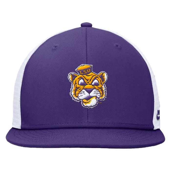LSU Tigers Nike Beanie Mike Pro Snapback Flatbill Trucker Hat - Purple