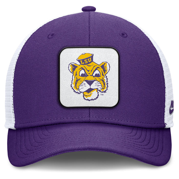 LSU Tigers Nike Beanie Mike Rise Patch Trucker Hat Purple