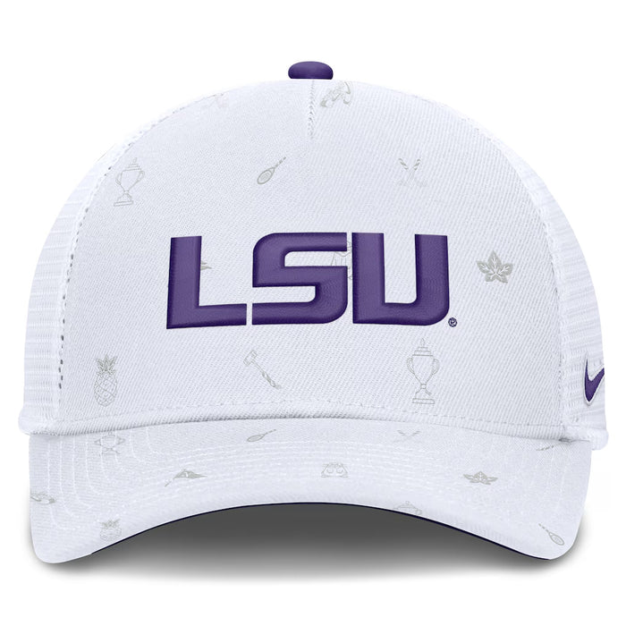 LSU Tigers Nike Country Club Golfin' Rise 5-Panel Trucker Hat - White