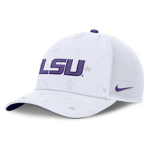LSU Tigers Nike Country Club Golfin' Rise 5-Panel Trucker Hat - White