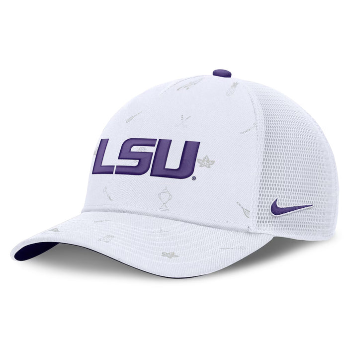LSU Tigers Nike Country Club Golfin' Rise 5-Panel Trucker Hat - White