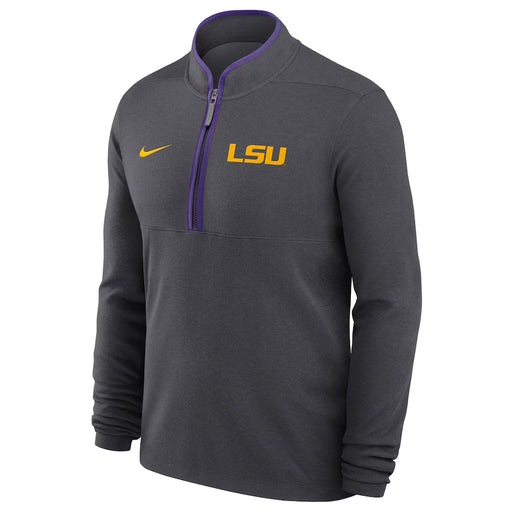 LSU Tigers Nike Courtside Victory Dri-FIT Half-Zip Pullover - Anthracite