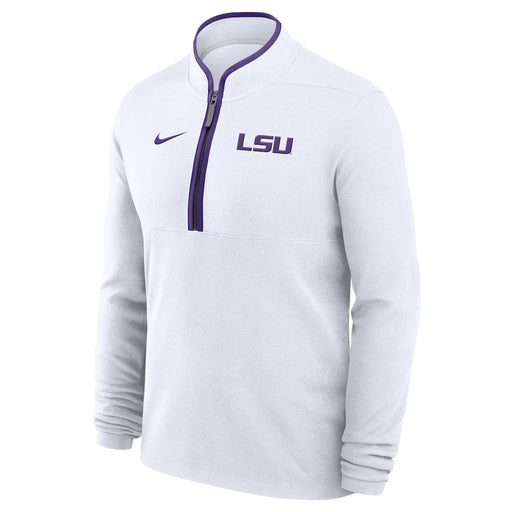 LSU Tigers Nike Courtside Victory Dri-FIT Half-Zip Pullover - White