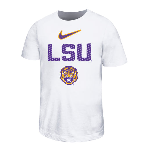 LSU Tigers Nike Dri-Fit Tiger Lines Legend Performance Youth T-Shirt - White