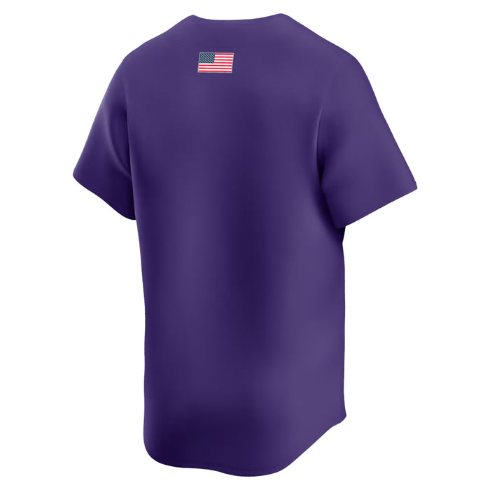 LSU Tigers Nike Full-Button Performance Replica Double-knit Mesh Baseball Jersey - Purple