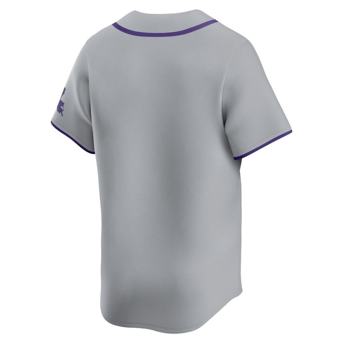 LSU Tigers Nike Full-Button Performance Replica Double-knit Mesh Baseball Jersey - Grey