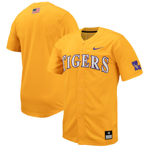 LSU Tigers Nike Full-Button Vapor Performance Replica Baseball Jersey - Gold