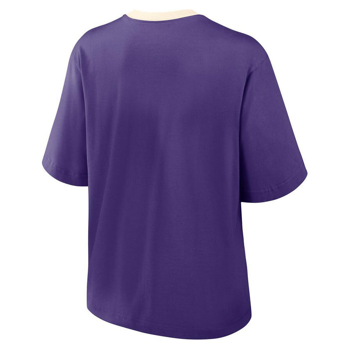 LSU Tigers Nike Geaux Tigers Fight Song Boxy Ringer T-Shirt - Purple