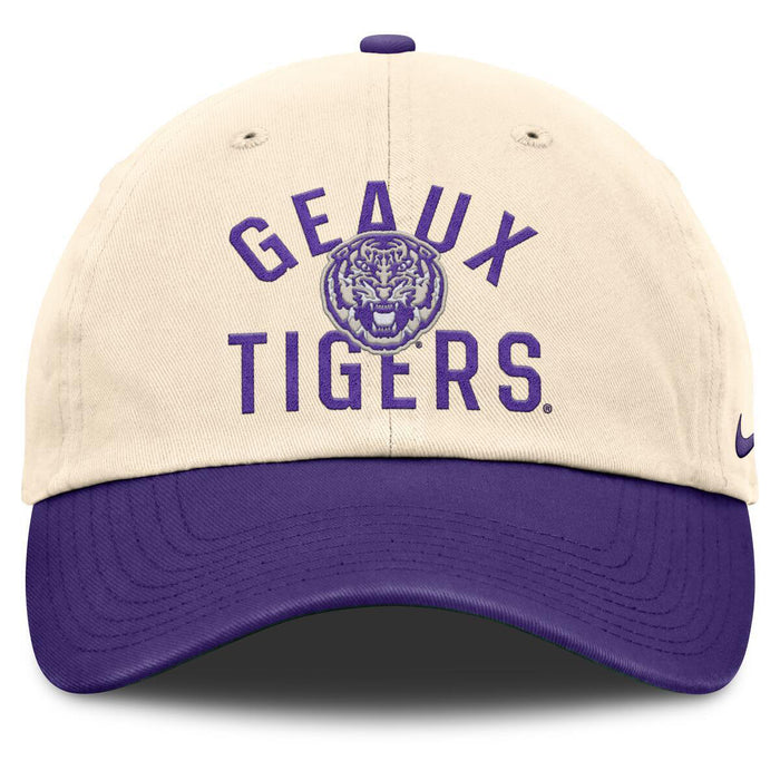 LSU Tigers Nike Geaux Tigers Interlock Two-Tone Adjustable Club Hat - Natural / Purple