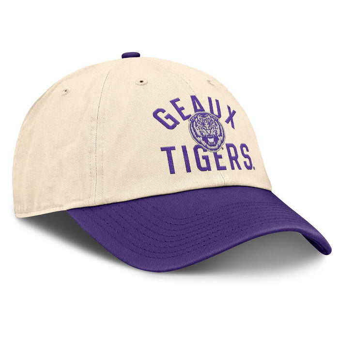 LSU Tigers Nike Geaux Tigers Interlock Two-Tone Adjustable Club Hat - Natural / Purple
