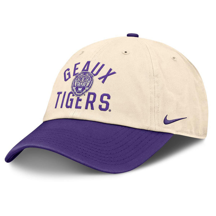 LSU Tigers Nike Geaux Tigers Interlock Two-Tone Adjustable Club Hat - Natural / Purple