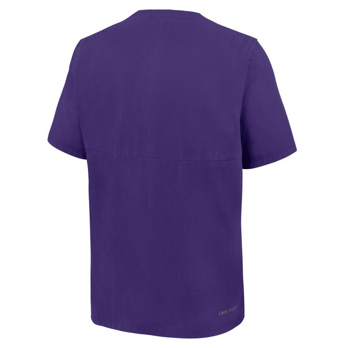 LSU Tigers Nike Interlock Unmatched Short Sleeve Wind 1/4 Zip Shirt  - Purple