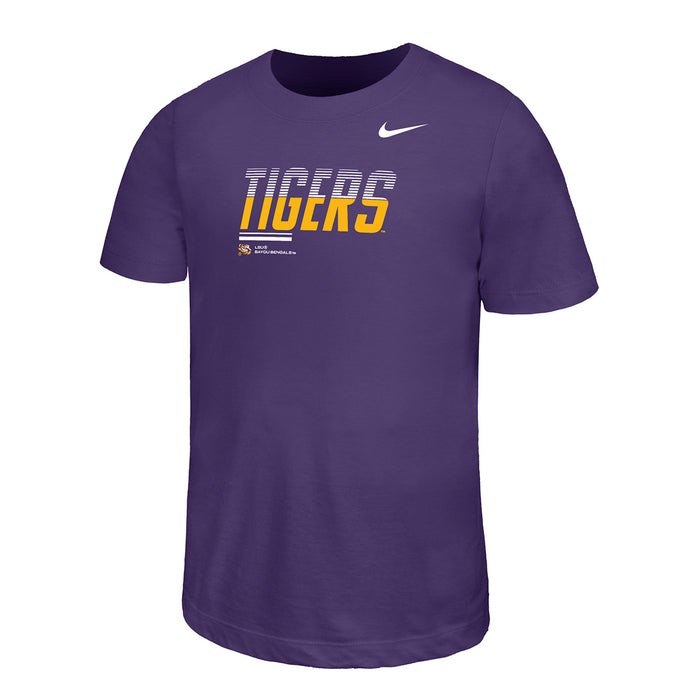 LSU Tigers Nike Legend 26 Sideline On-Field Dri-Fit Youth T-Shirt - Orchid